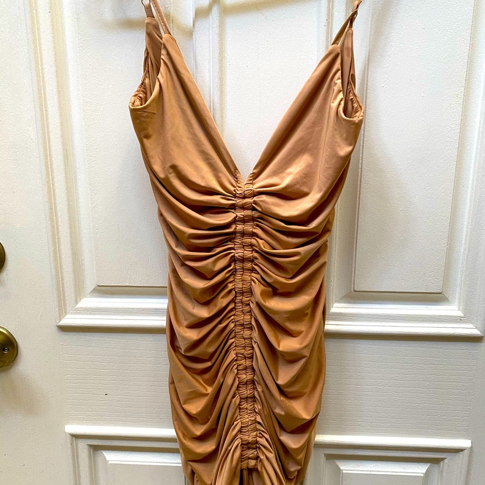 Beige mini dress